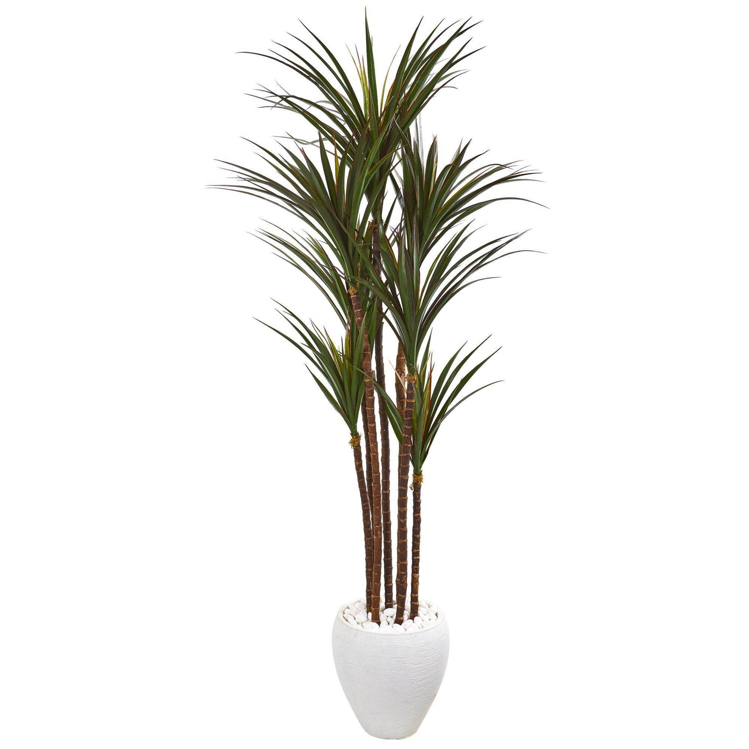 70” Giant Yucca Artificial Tree in White Planter Indoor/Outdoor