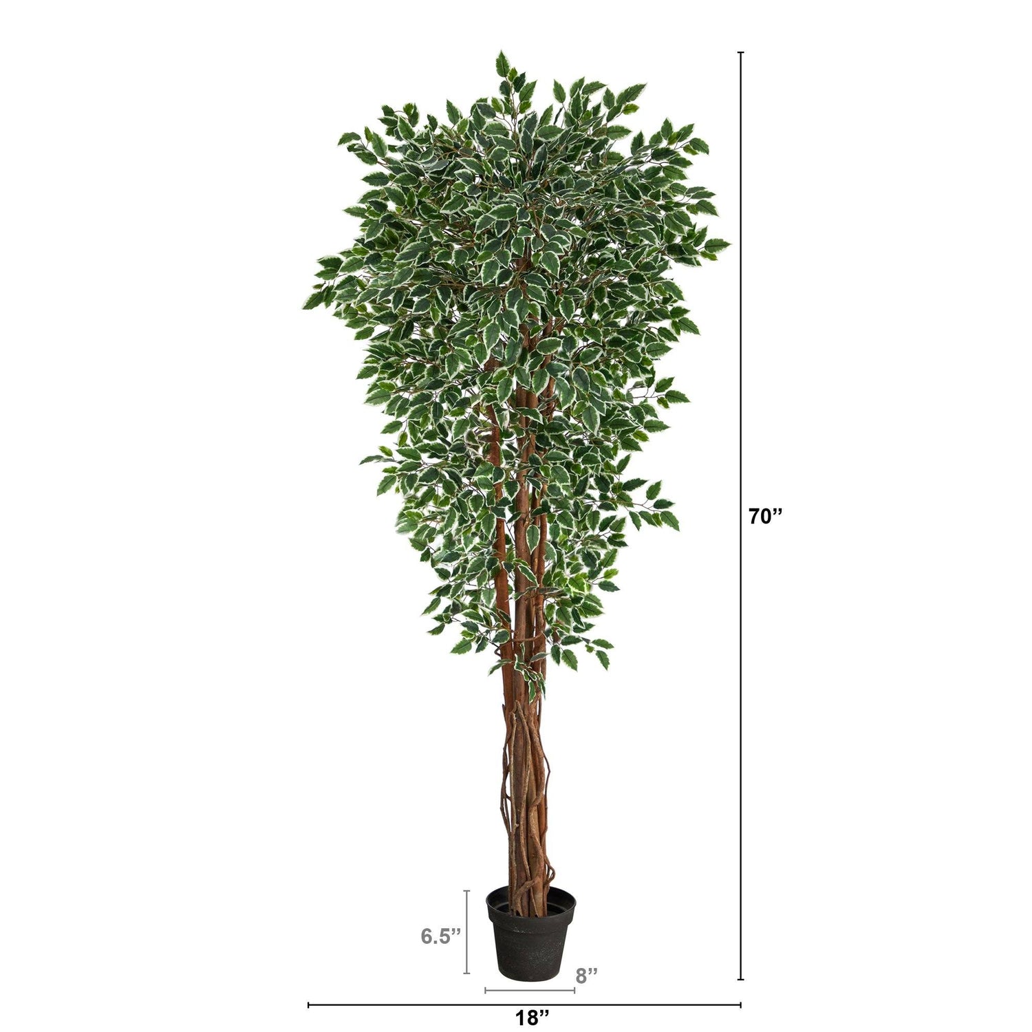 70” Variegated Ficus Artificial Tree UV Resistant (Indoor/Outdoor)