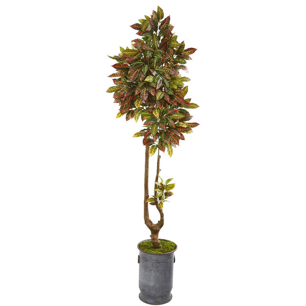 73” Croton Artificial Tree in Decorative Planter