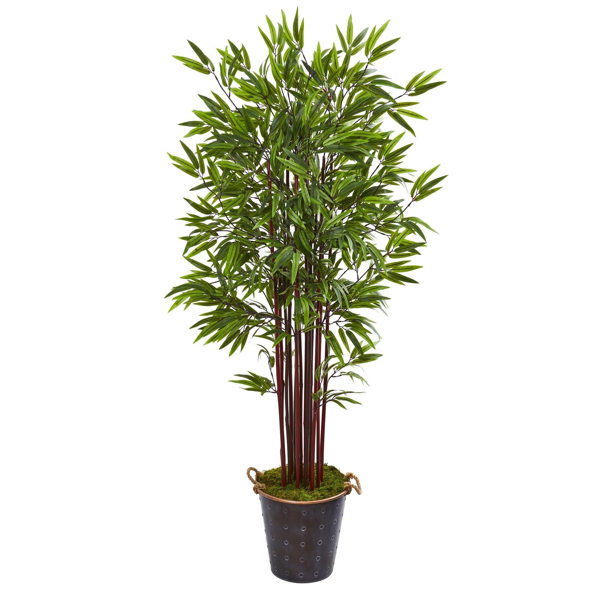 74" Bamboo Artificial Tree in Metal Planter, bambu artificial - Vimarsana News