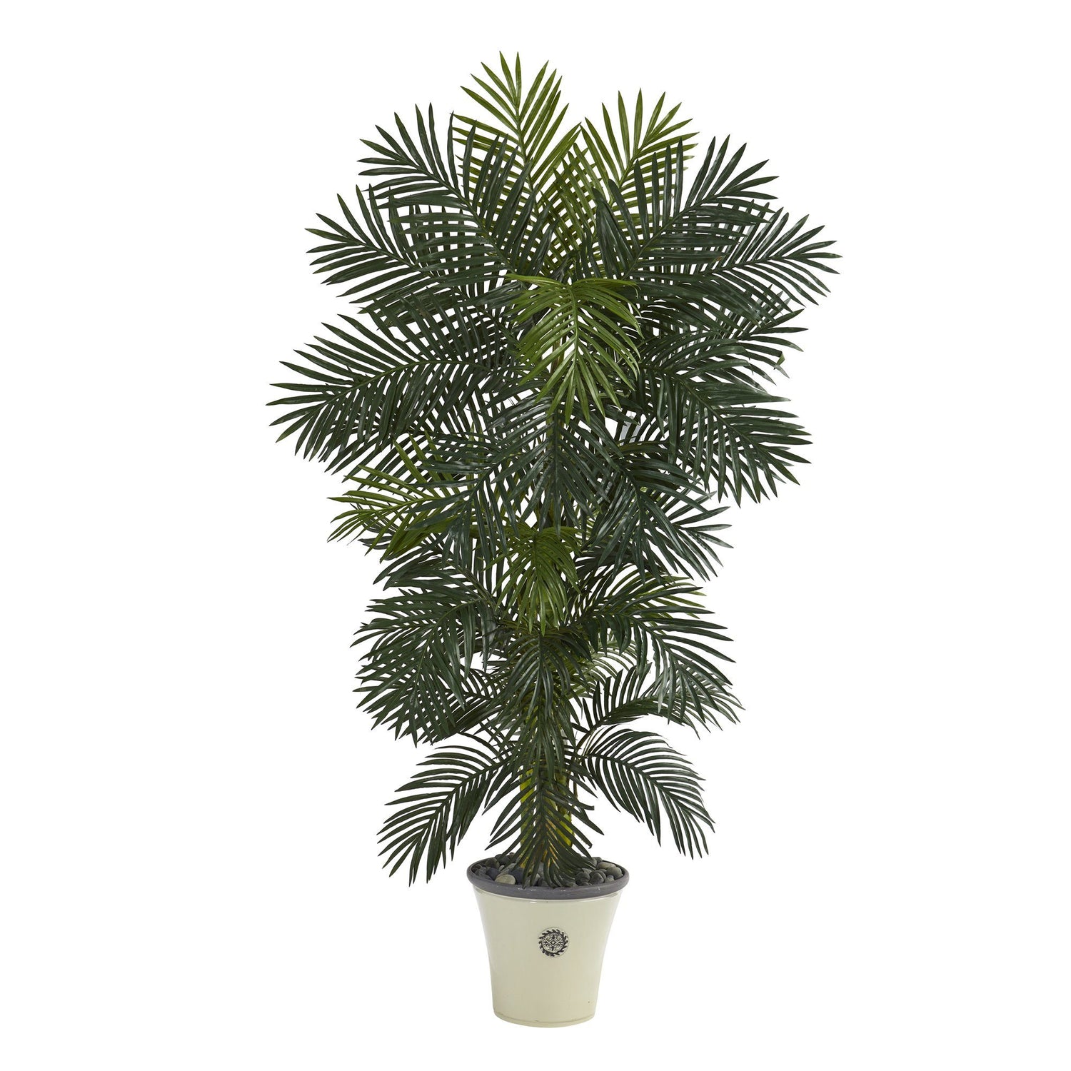 74” Golden Cane Artificial Palm Tree in Decorative Planter