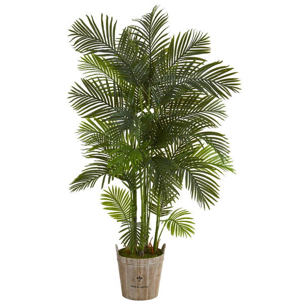 75” Areca Palm Artificial Tree in Farmhouse Planter