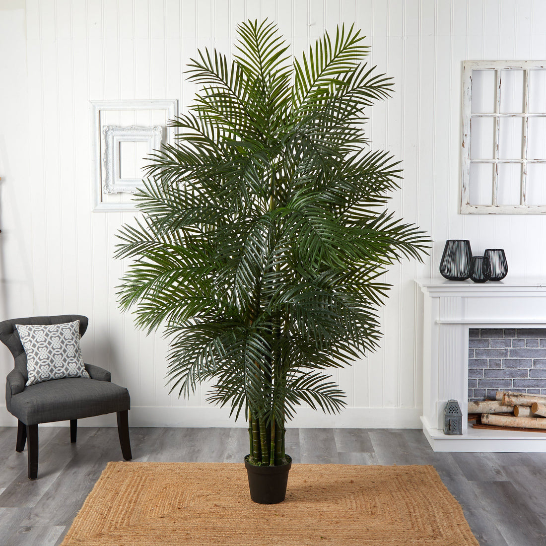 Nearly Natural 7.5-ft Areca Palm Tree UV Resistant (Indoor/Outdoor)