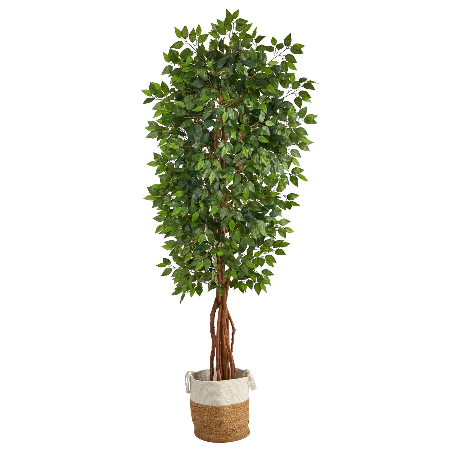 6' Ficus Artificial Tree in Handmade Natural Jute and Cotton Planter