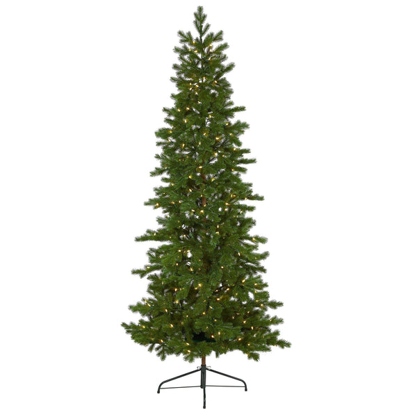7.5' Big Sky Spruce Artificial Christmas Tree with 300 Clear Warm (Multifunction) LED Lights and 385 Bendable Branches