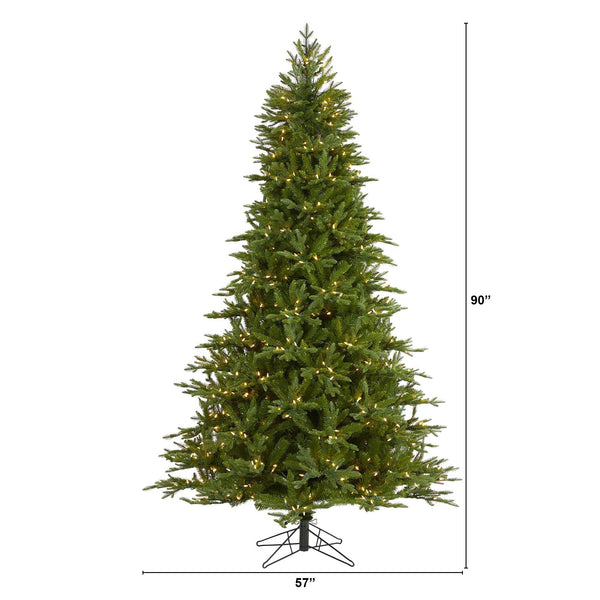 7.5' Cambridge Fir Artificial Christmas Tree with 800 Clear Warm (Multifunction) LED Lights with Instant Connect Technology and 1644 Bendable Branches