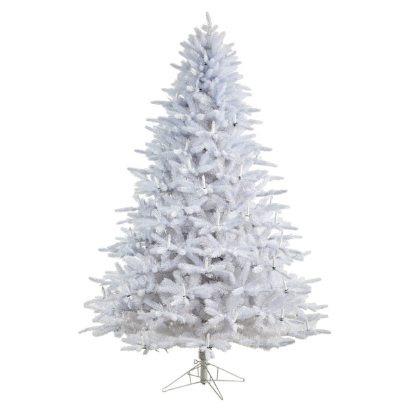 7.5' Candle Lit White Artificial Christmas Tree with 900 LED “Candle Lights” and 1703 Bendable Branches