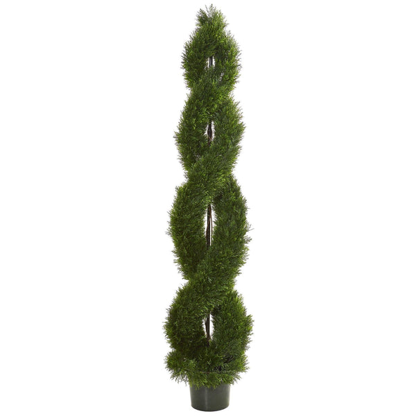 7.5’ Double Pond Cypress Spiral Topiary Artificial Tree UV Resistant (Indoor/Outdoor)
