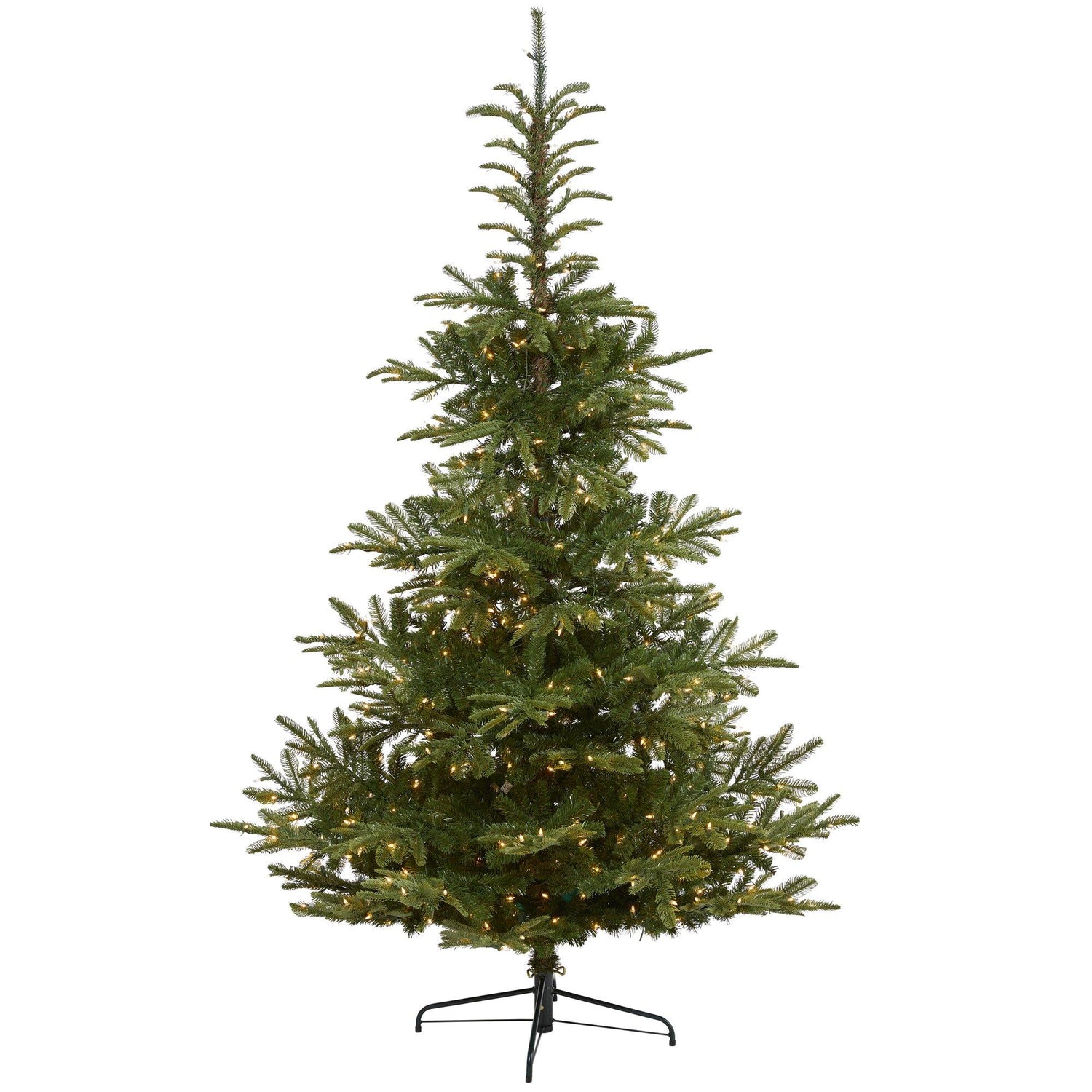 7.5’ Layered Washington Spruce Artificial Christmas Tree with 550 Clear LED Lights and 1325 Bendable Branches