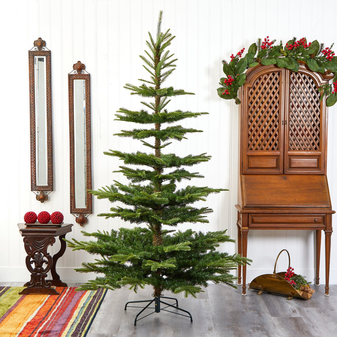 christmas trees with rubber branches Nearly Natural 7.5 ft. Layered Washington Spruce Artificial Christmas Tree with Bendable Branches