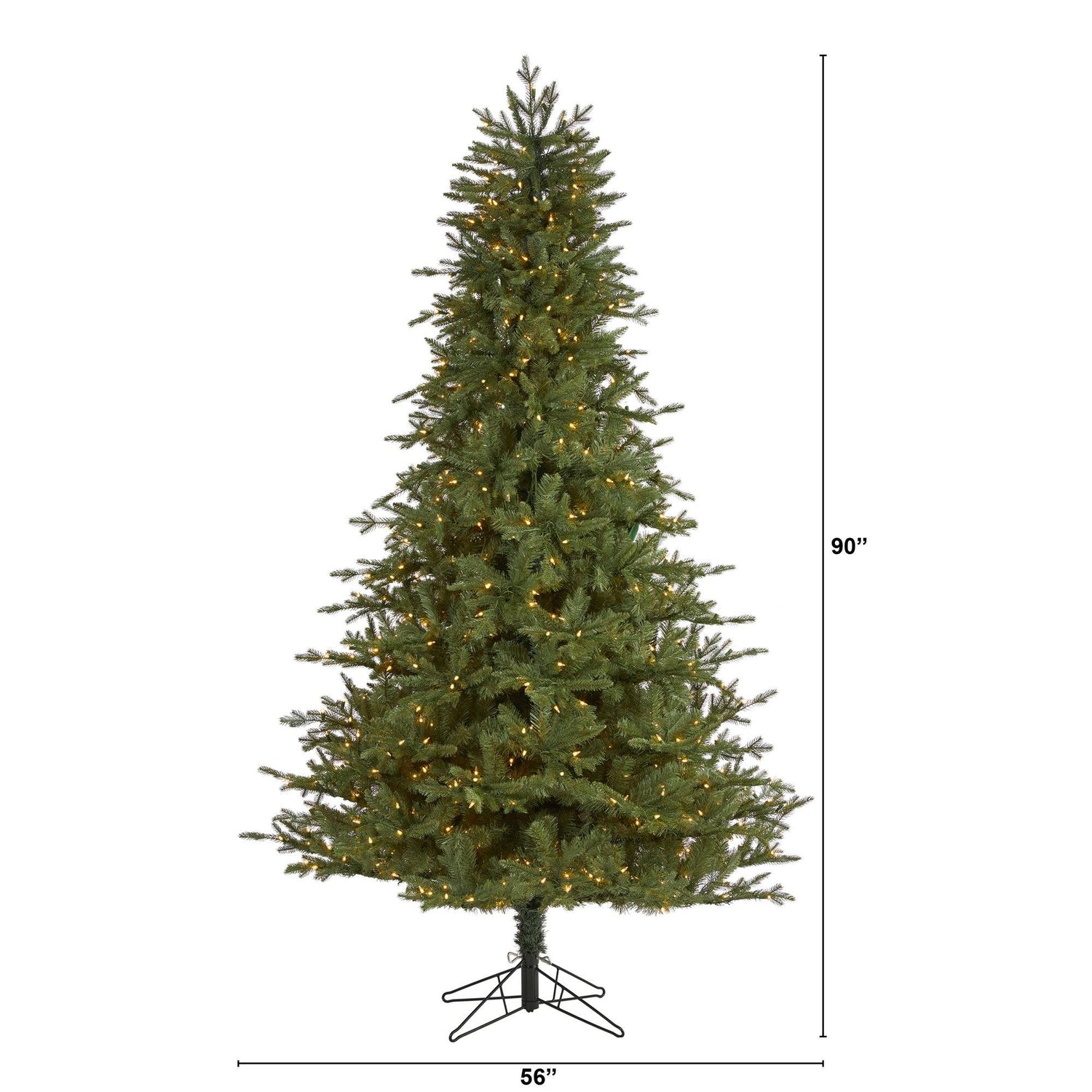 7.5' New Hampshire Spruce Artificial Christmas Tree with 650 Warm White Lights and 1462 Bendable Branches