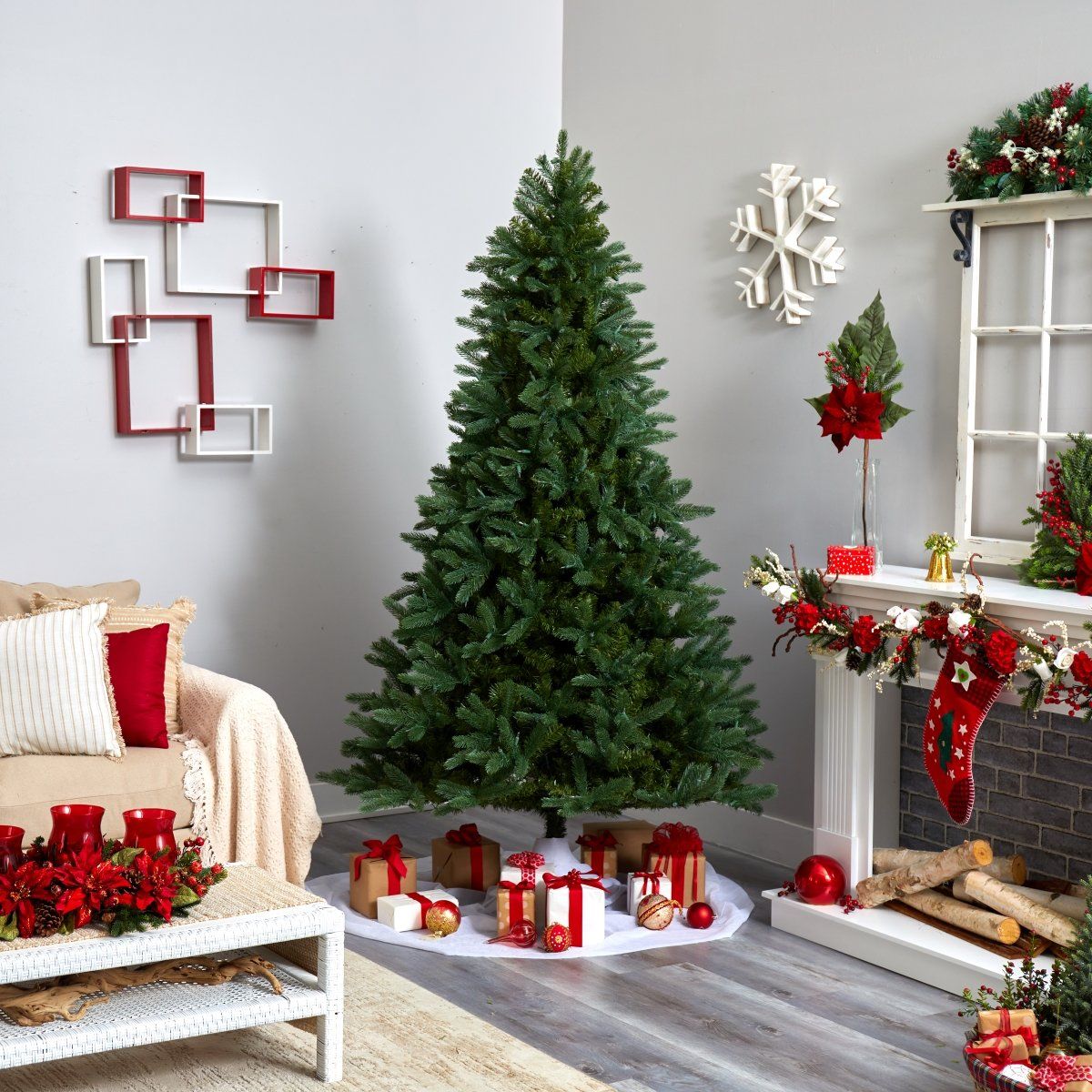 7.5' Rembrandt Christmas Tree w/Clear Lights | Nearly Natural
