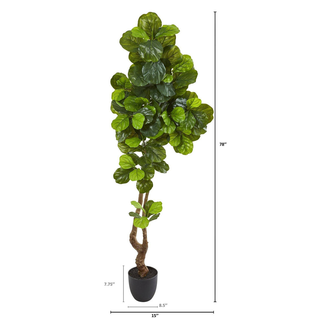real touch fiddle leaf fig Nearly Natural 78 in. Real Touch Artificial Fiddle Leaf Tree