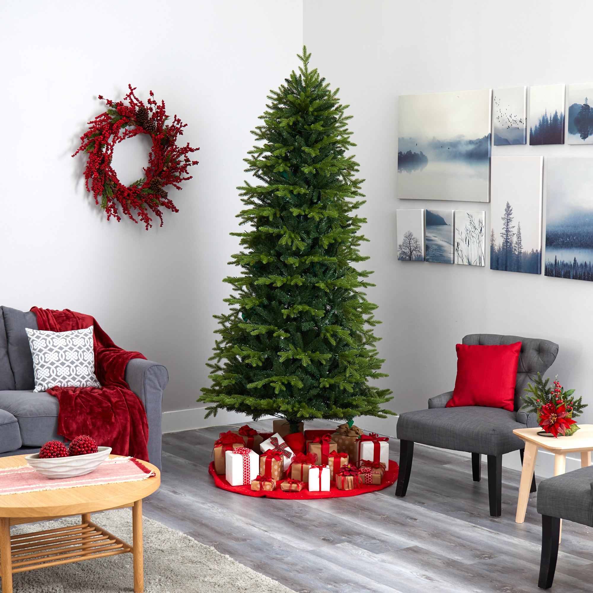 8' Belgium Fir “Natural Look” Artificial Christmas Tree with 650