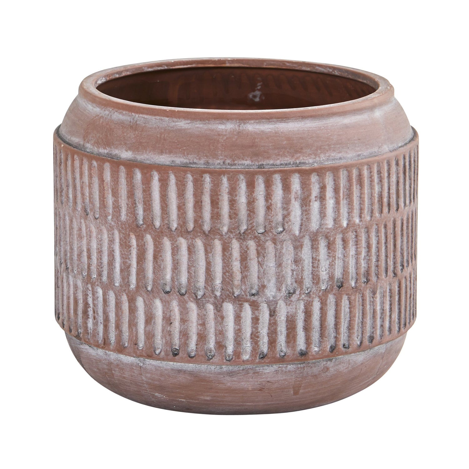 8” Boho Chic Ceramic Embossed Planter
