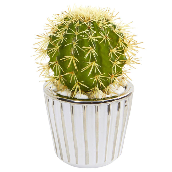 8” Cactus Artificial Plant in Decorative Planter (Set of 2)