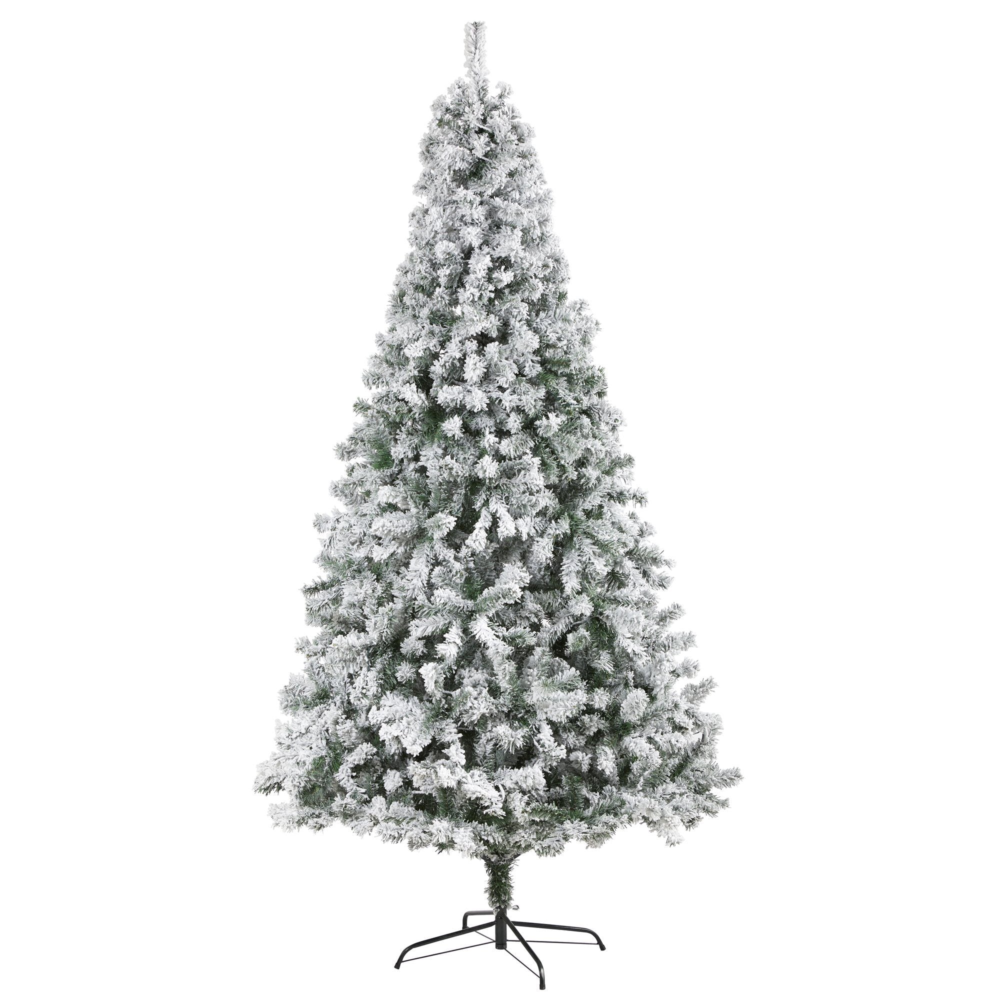8' Flocked Rock Springs Spruce Artificial Christmas Tree | Nearly