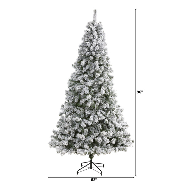 8' Flocked West Virginia Fir Artificial Christmas Tree