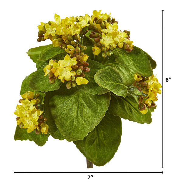 8” Kalanchoe Artificial Bush Flower (Set of 6)