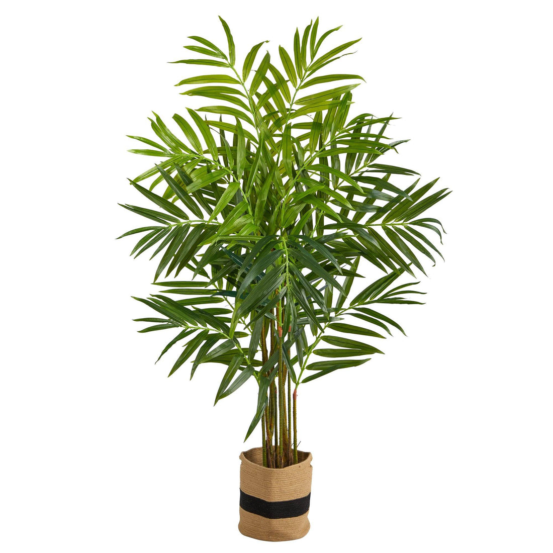 thin palm plant 8' King Palm Artificial Tree in Handmade Natural Jute and Cotton Planter