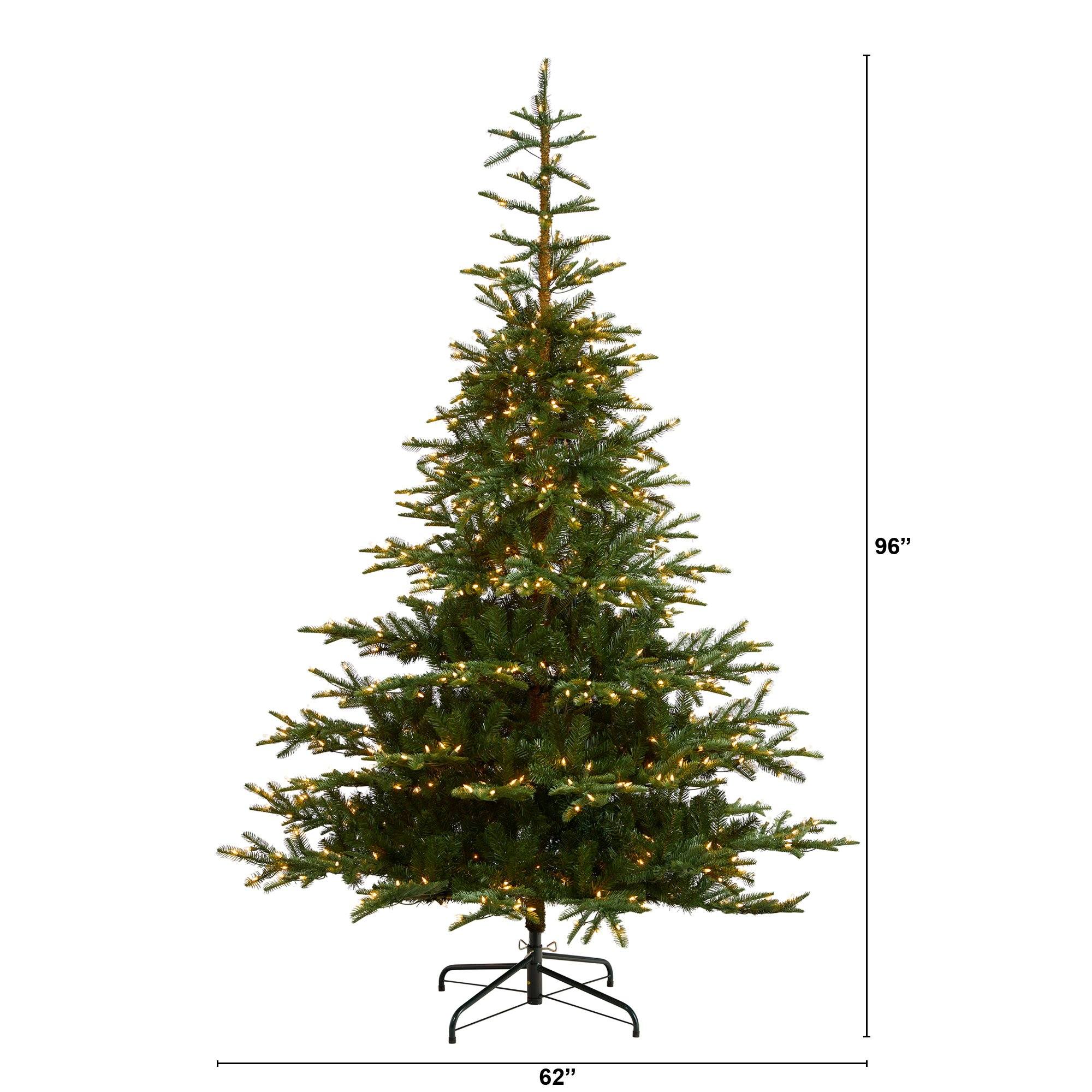 8' Layered Washington Spruce Christmas Tree with 650 Clear Lights