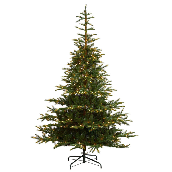 8’ Layered Washington Spruce Christmas Tree with 650 Clear Lights and 1561 Bendable Branches