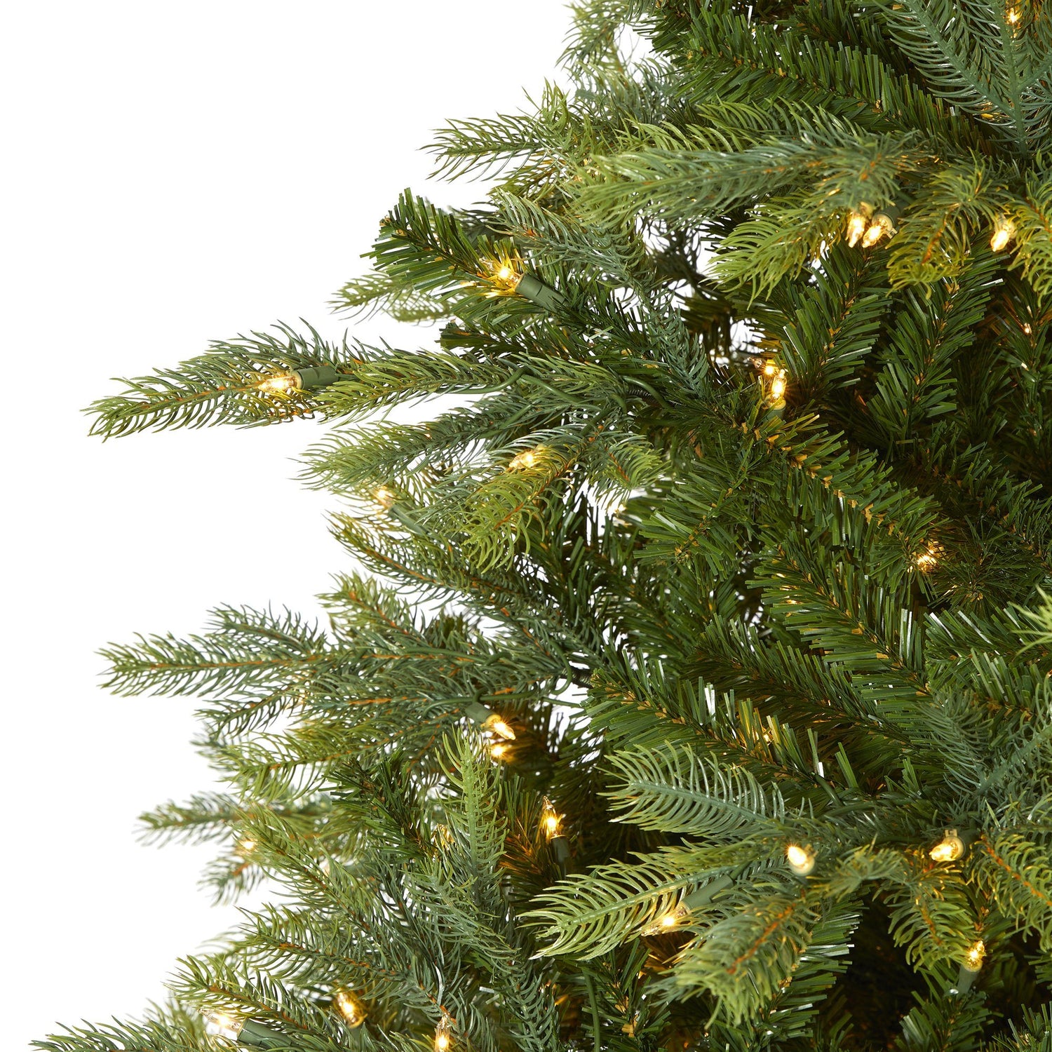 8’ North Carolina Spruce Artificial Christmas Tree with 650 Clear Lights and 1303 Bendable Branches