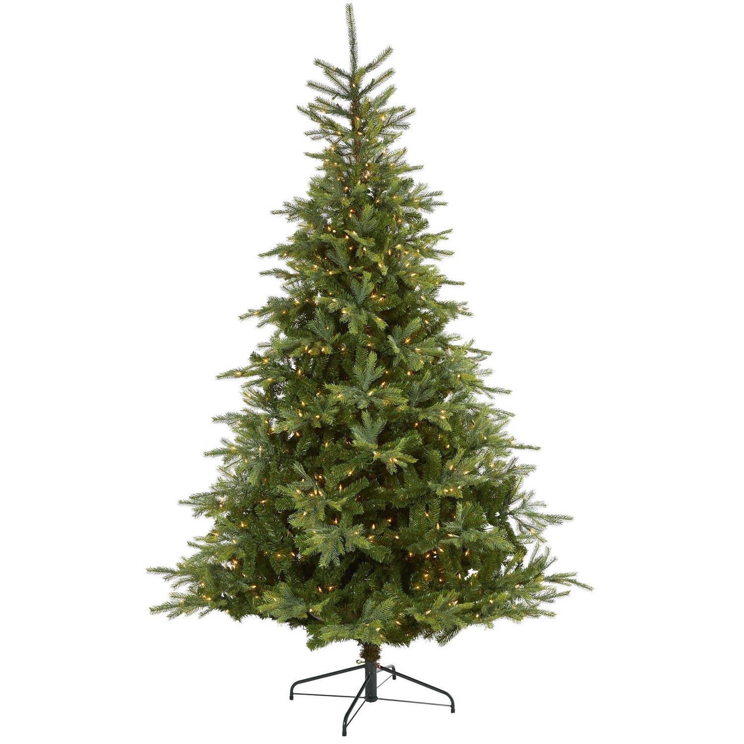 8’ North Carolina Spruce Artificial Christmas Tree with 650 Clear Lights and 1303 Bendable Branches