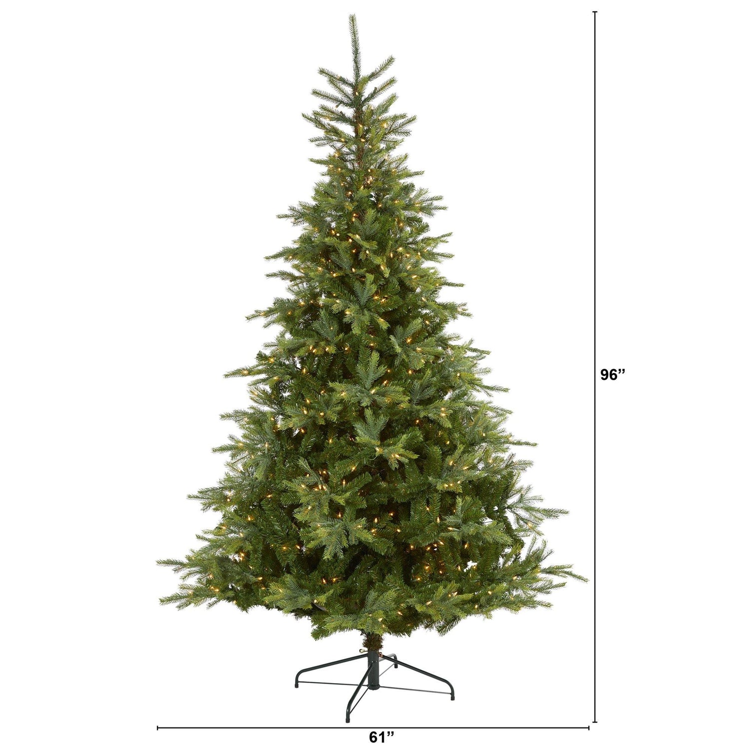 8’ North Carolina Spruce Artificial Christmas Tree with 650 Clear Lights and 1303 Bendable Branches