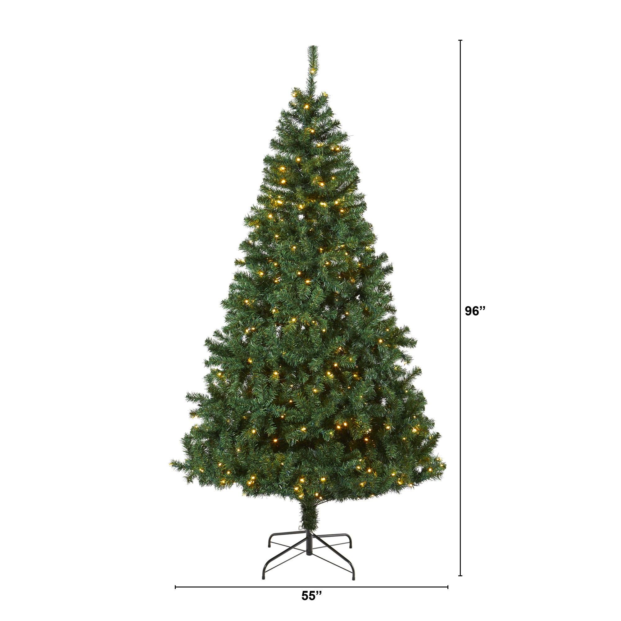 8' Northern Tip Artificial Christmas Tree with 450 Clear LED