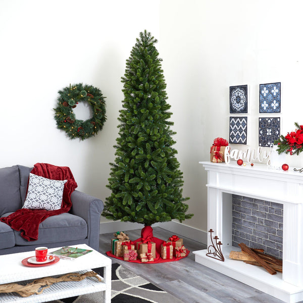 8' Slim Virginia Spruce Artificial Christmas Tree