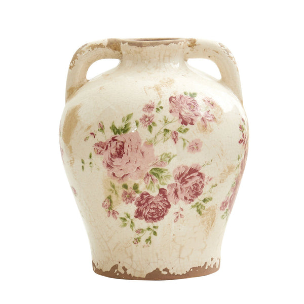 8” Tuscan Ceramic Floral Print Vase