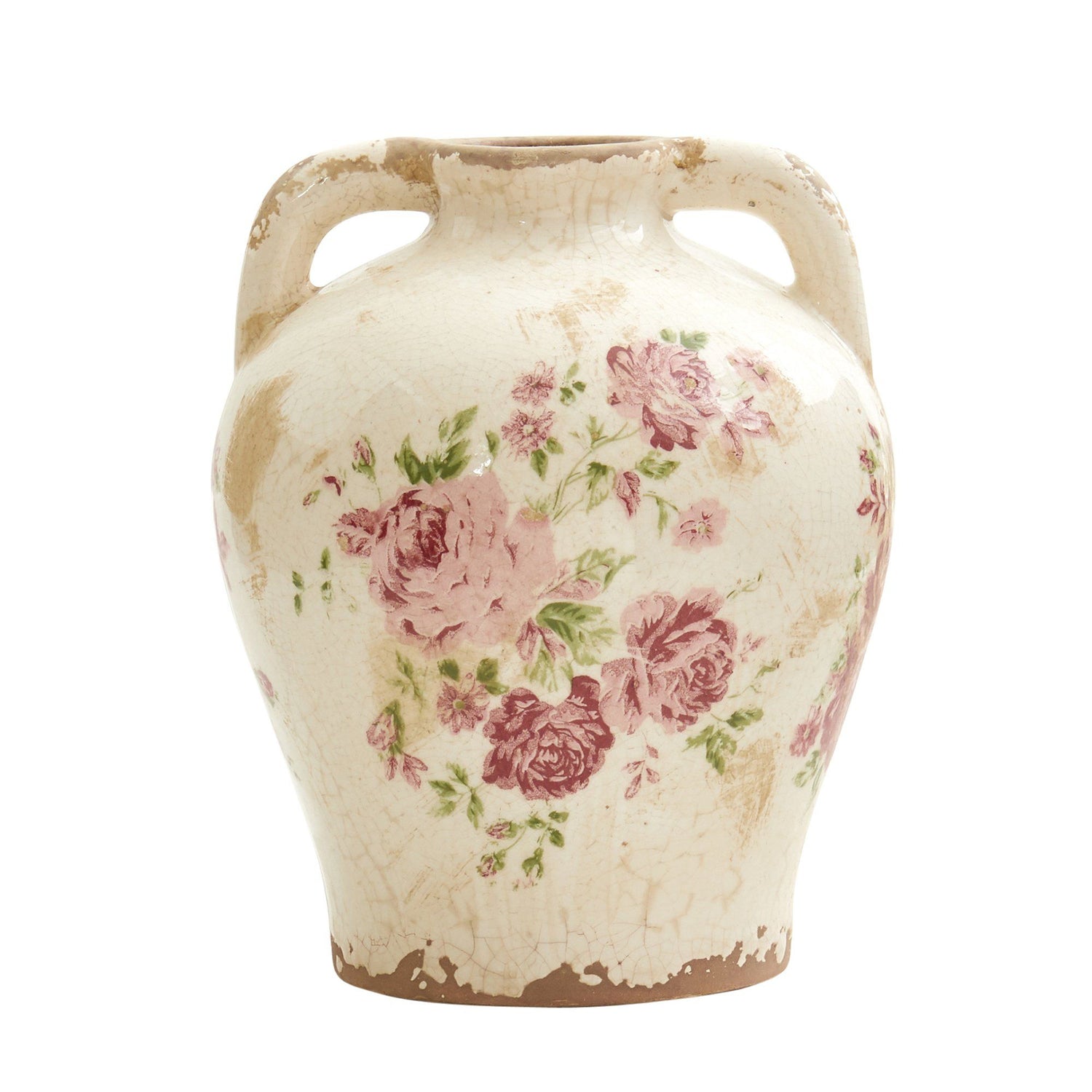 8” Tuscan Ceramic Floral Print Vase