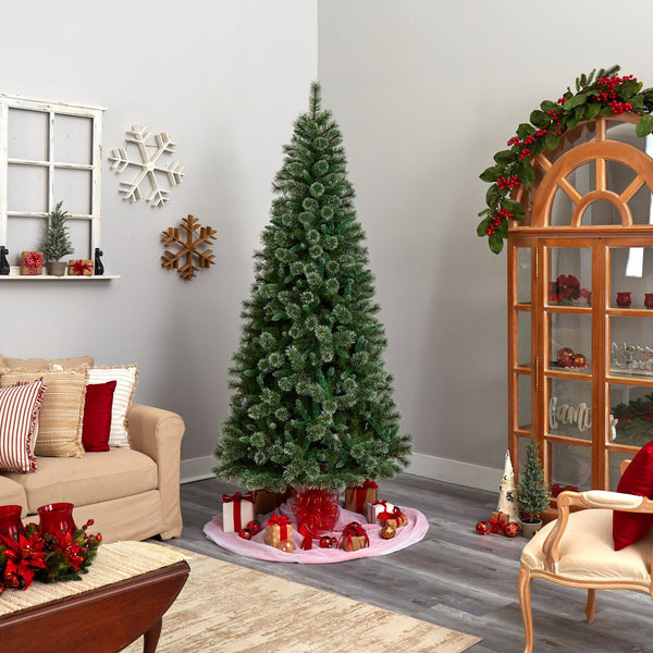 bonsai tree asda 8' Wisconsin Slim Snow Tip Pine Christmas Tree with 600 Clear LED Lights and 908 Bendable Branches