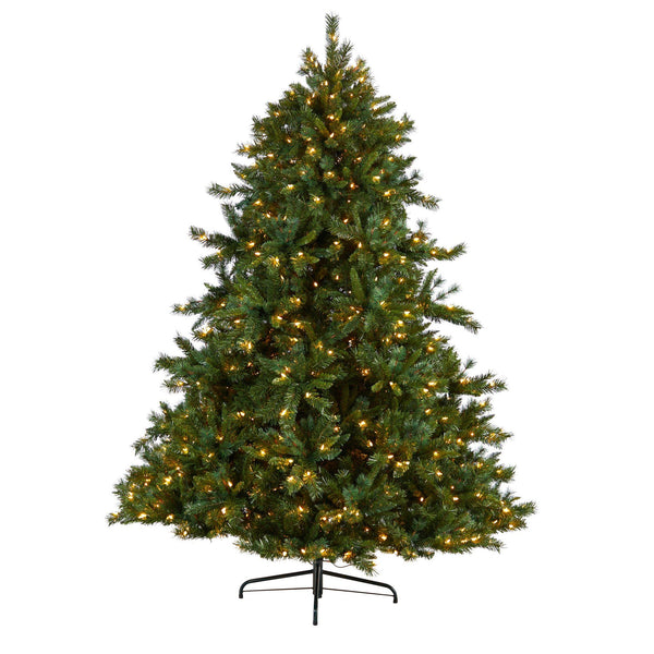 8’ Wyoming Mixed Pine Artificial Christmas Tree with 650 Clear Lights and 2302 Bendable Branches