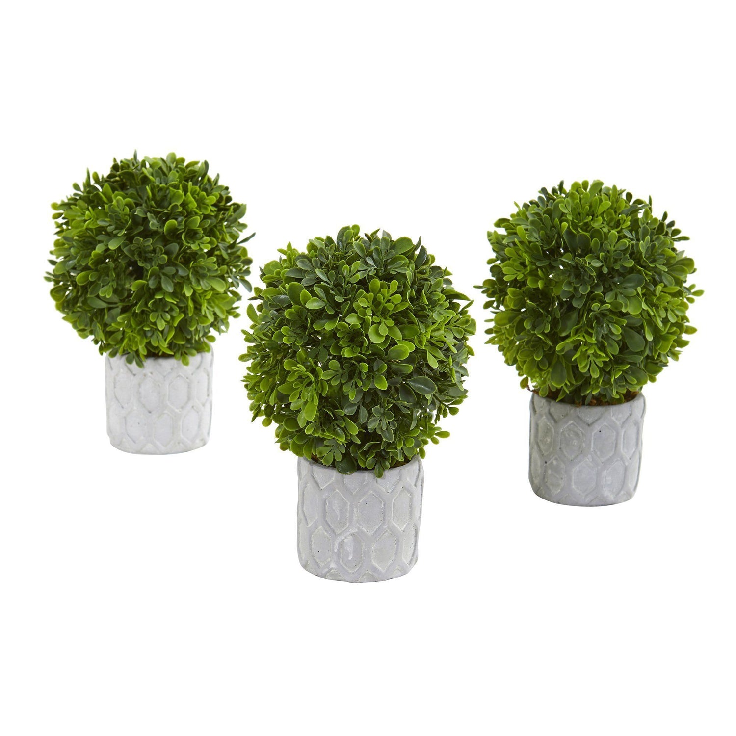 Set of 3 Mini Potted Artificial Plants Small Fake Plants