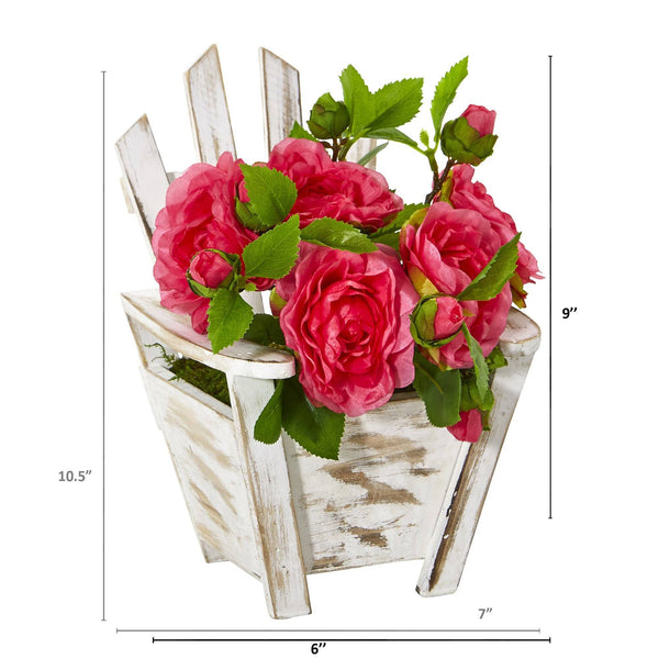 9” Camellia Artificial Arrangement in Chair Planter