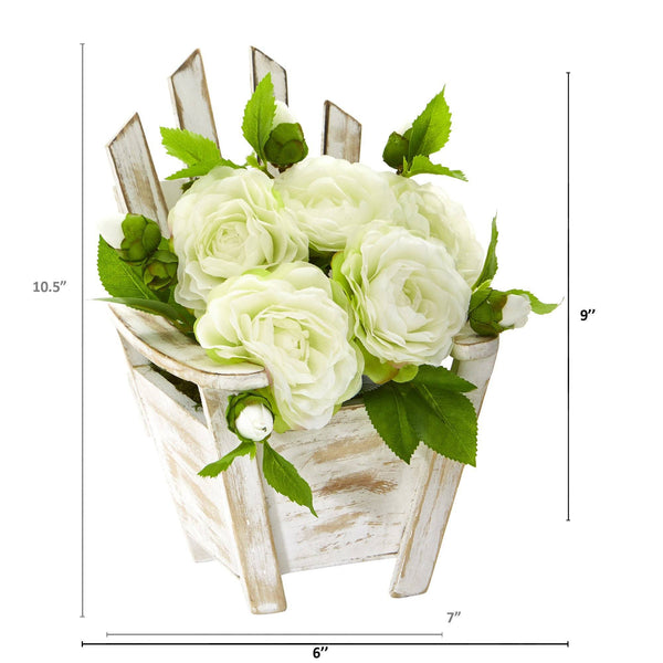 9” Camellia Artificial Arrangement in Chair Planter