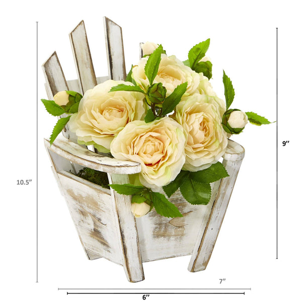 9” Camellia Artificial Arrangement in Chair Planter