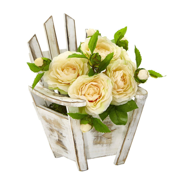 9” Camellia Artificial Arrangement in Chair Planter