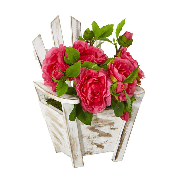 9” Camellia Artificial Arrangement in Chair Planter