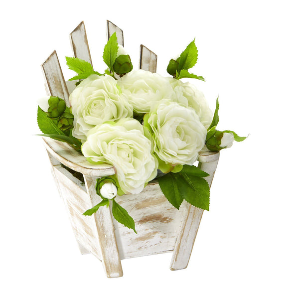 9” Camellia Artificial Arrangement in Chair Planter