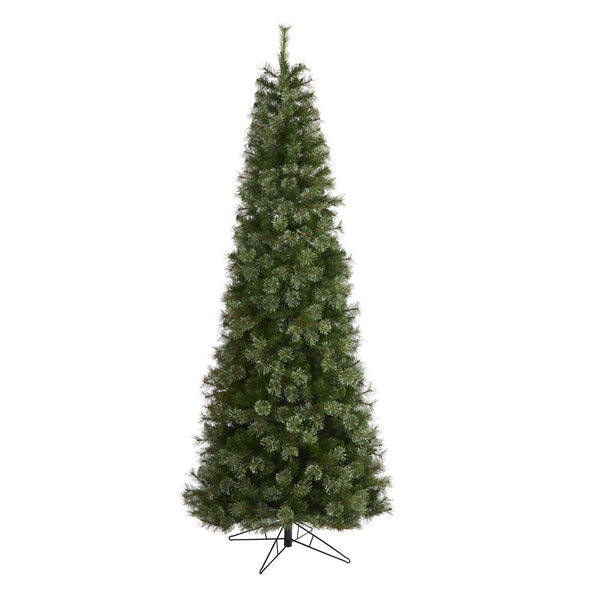 9' Cashmere Slim Artificial Christmas Tree with 550 Warm White Lights and 1308 Bendable Branches
