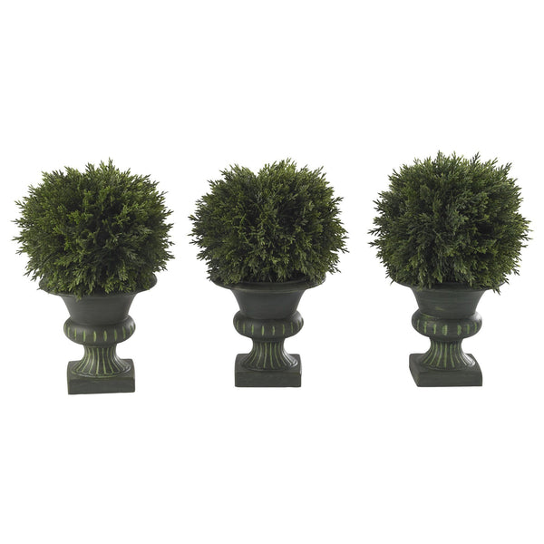 9" Cedar Ball Topiary (Set of 3)"