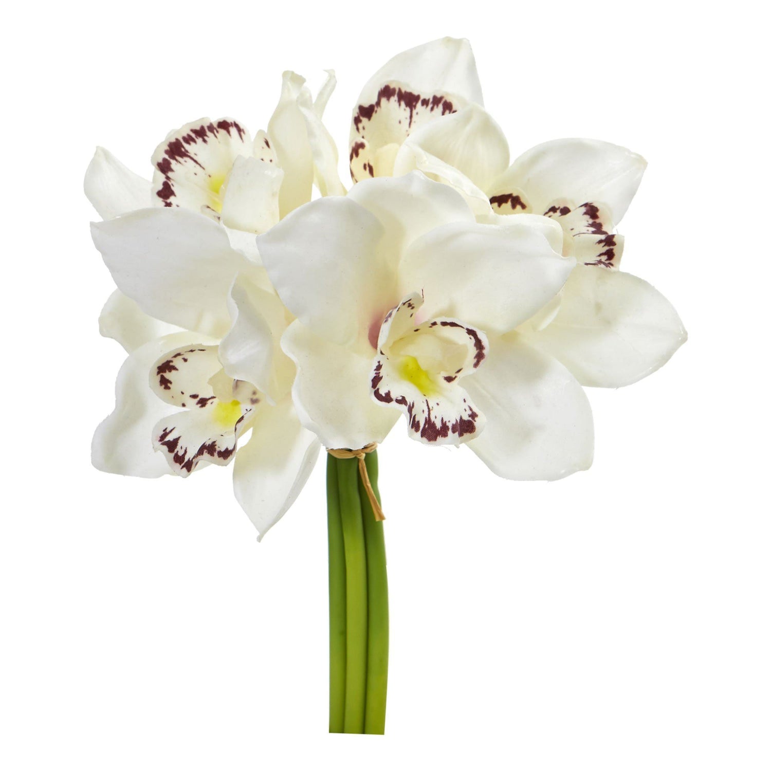 9” Cymbidium Orchid Artificial Flower Bundle (Set of 6)