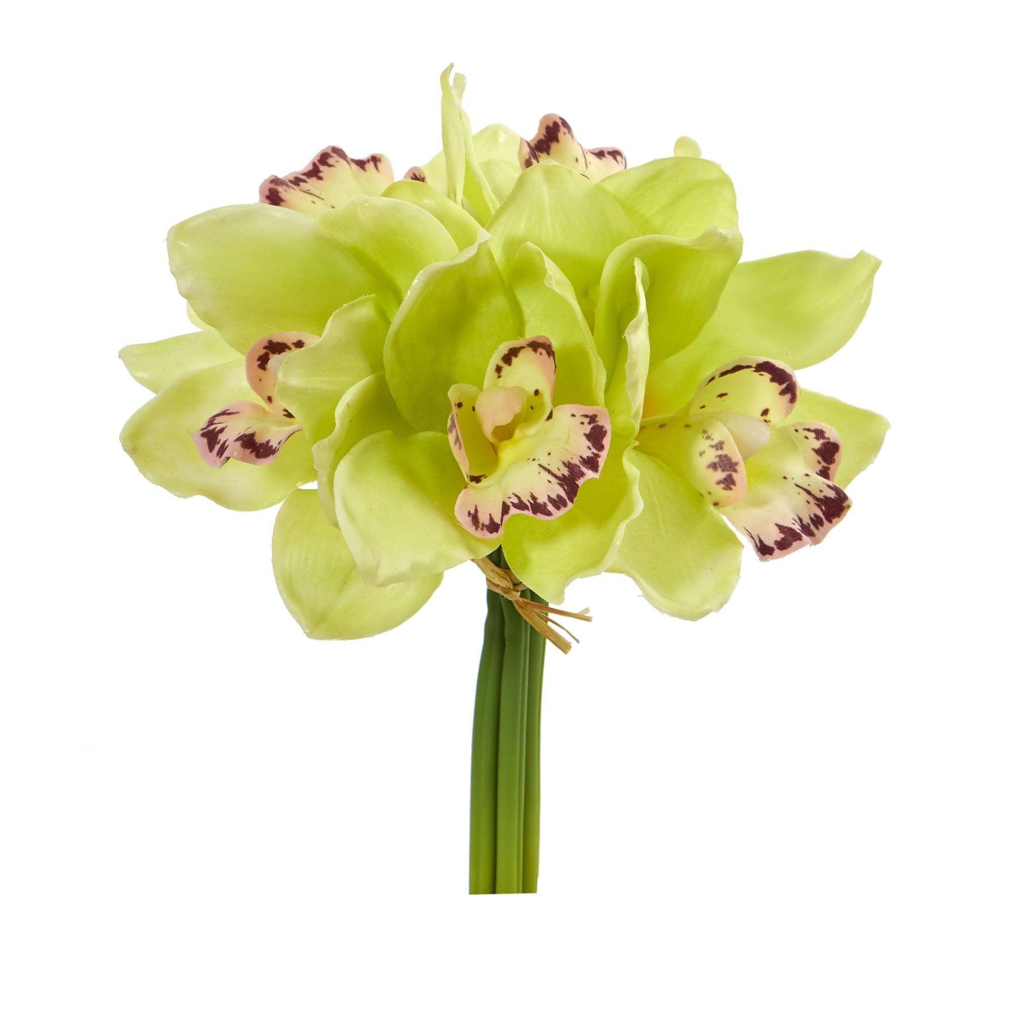 9” Cymbidium Orchid Artificial Flower Bundle (Set of 6) 2250-S6