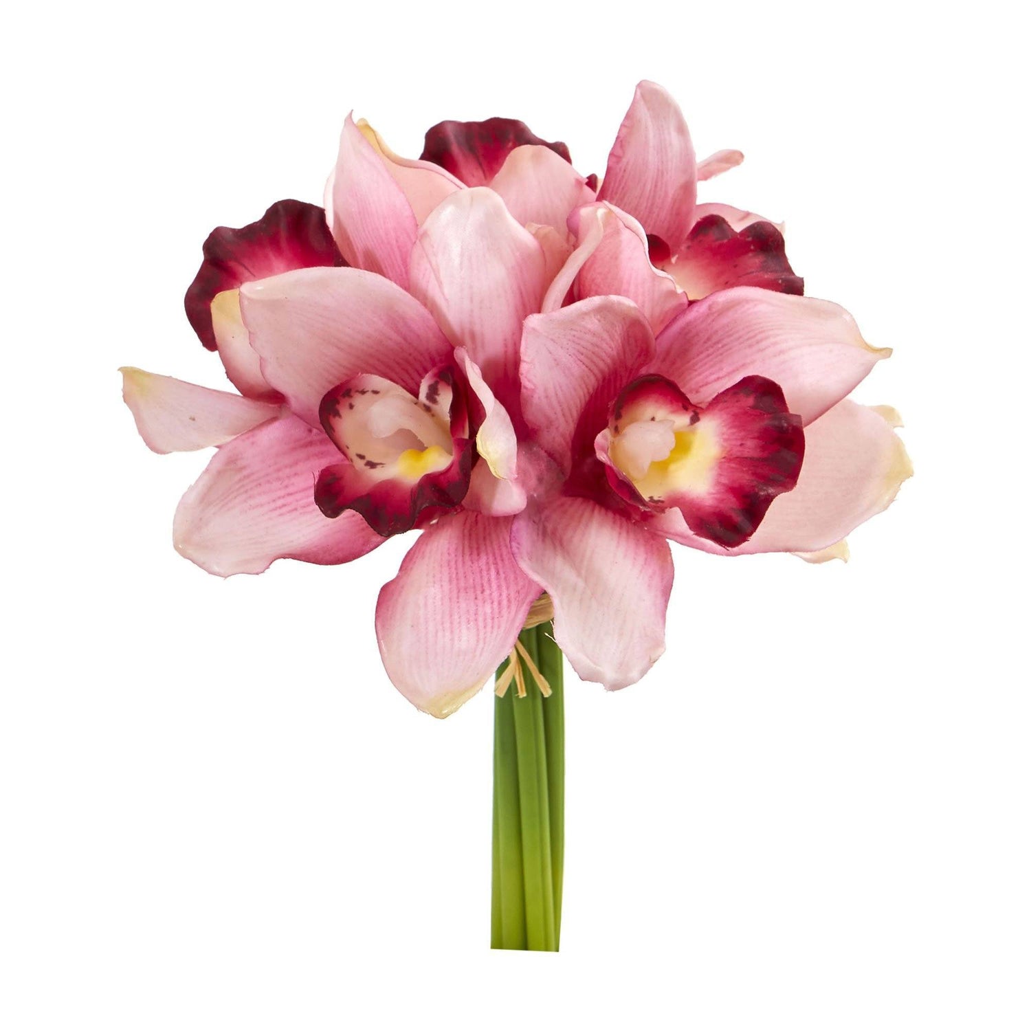 9” Cymbidium Orchid Artificial Flower Bundle (Set of 6)