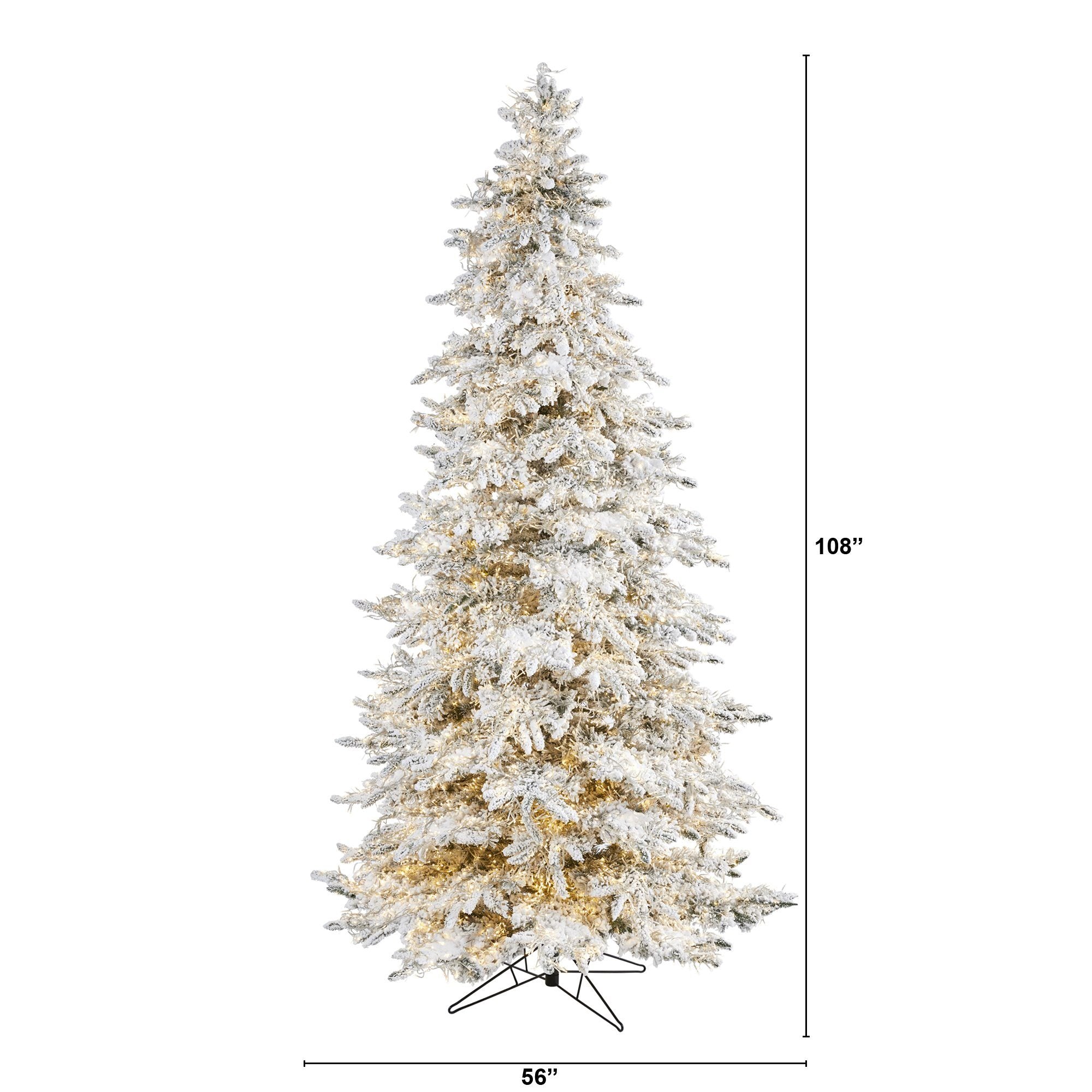 9' Flocked Grand Northern Rocky Fir Artificial Christmas Tree with