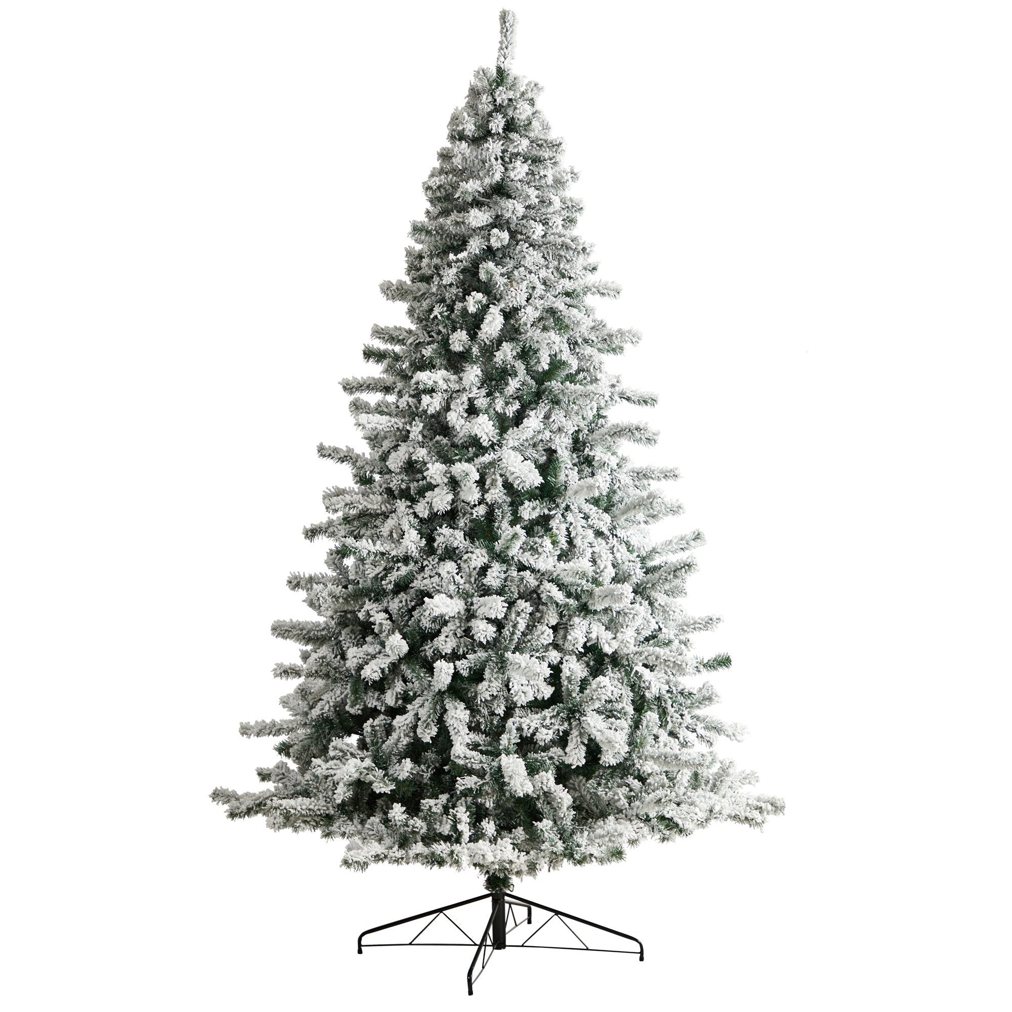 9' Flocked Rock Springs Spruce Christmas Tree with 650 LED Lights