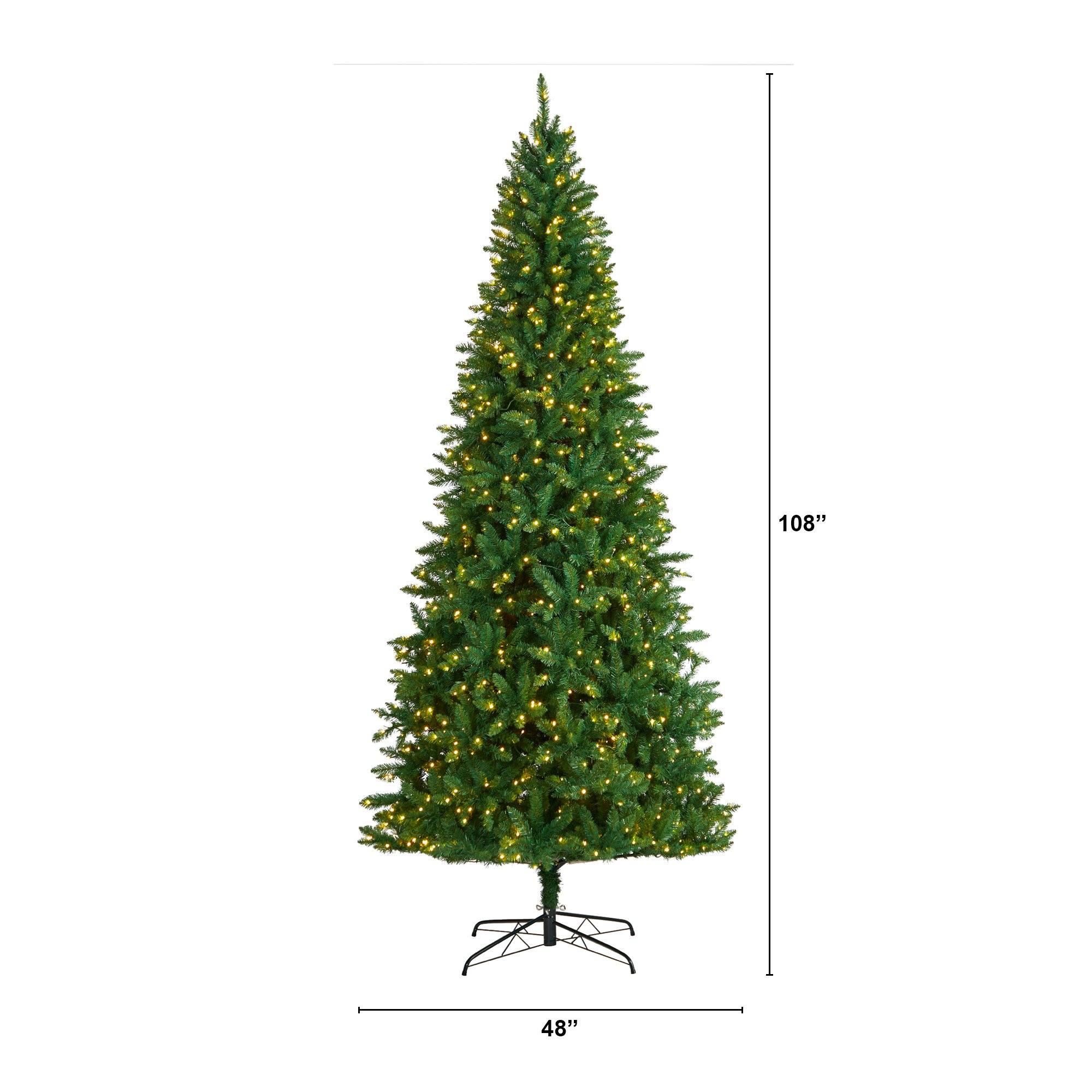 9' Green Valley Fir Artificial Christmas Tree with 800 Clear LED